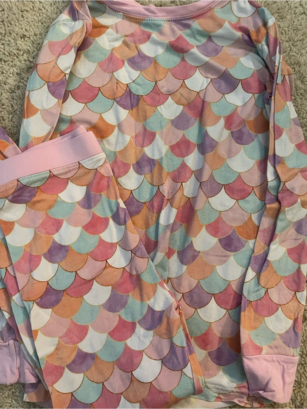 Little Sleepies Pastel Mermaid Scales Bamboo Pajama Set